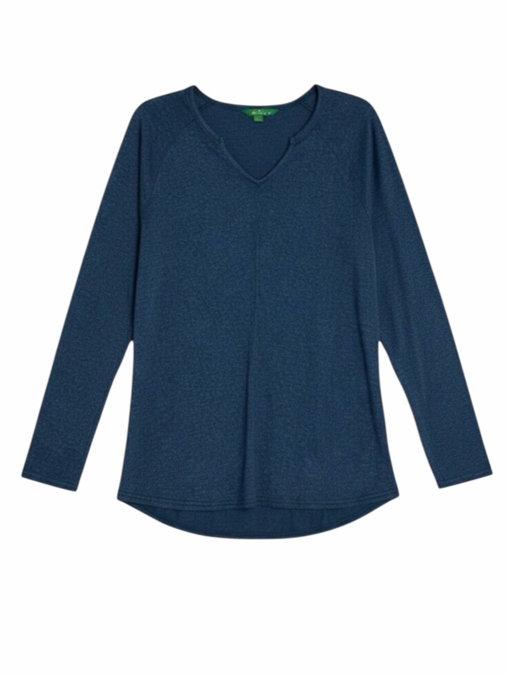 Dip Sweater Notch Neck Tunic Top Blouse Shirt Teal Blue M